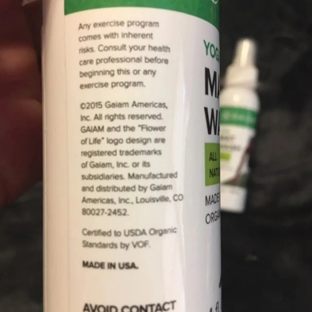 GAIAM YOGA MAT WASH One Bottle 100% NaturalOrganic Spray